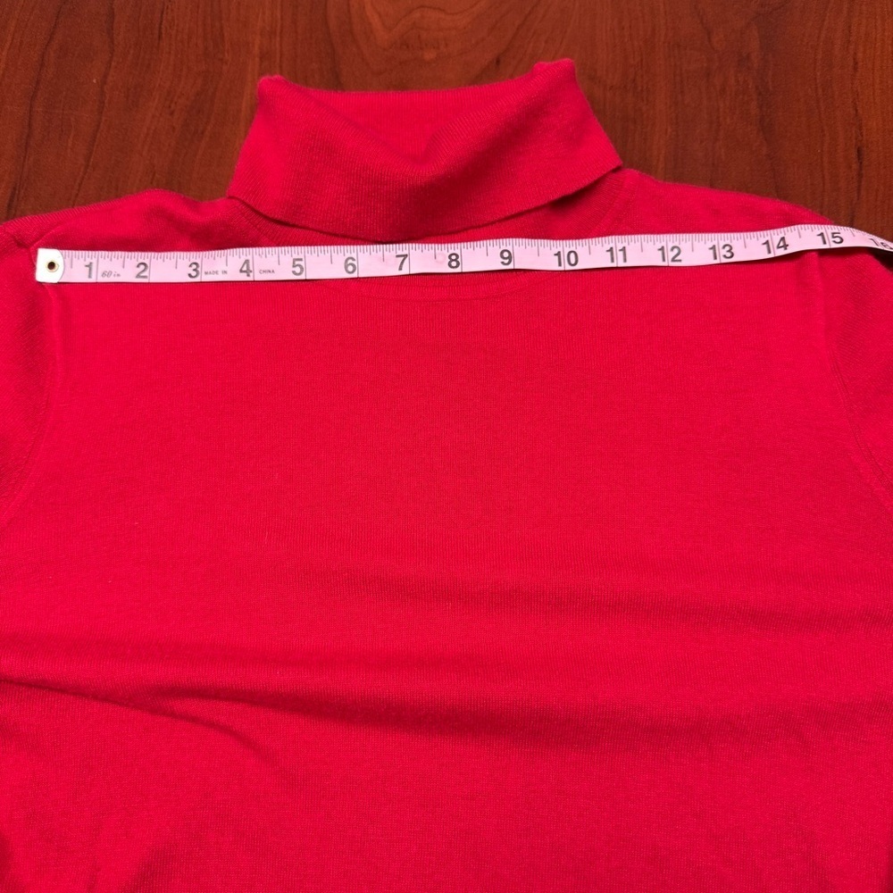 Chico’s Turtleneck Sweater Featherweight Layering Red Tunic Sz 12-L (Chico’s 2) - Picture 5 of 13